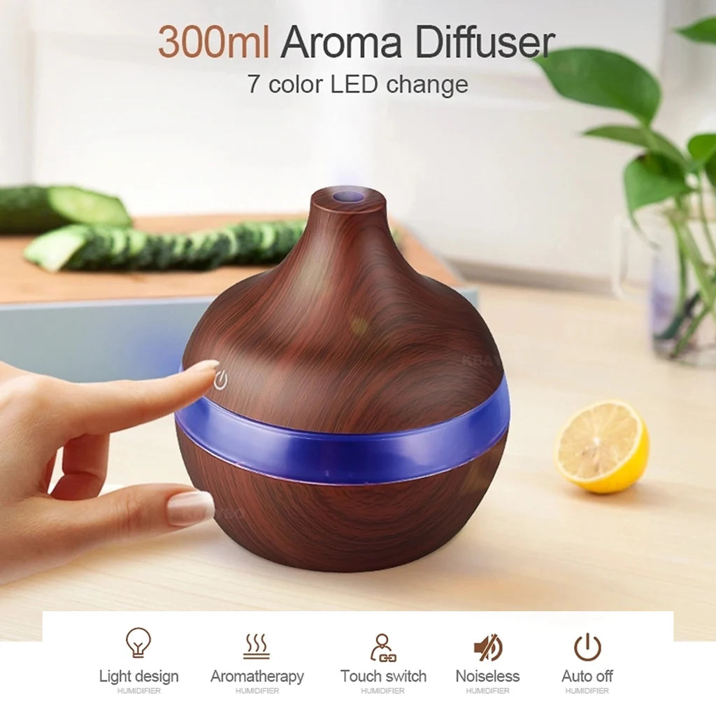 Ebony Wood Essential Oil Diffuser 300ml