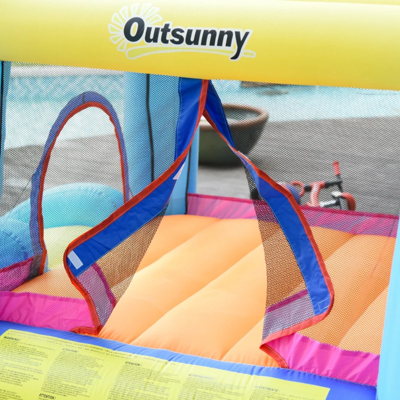 Outsunny Bouncy Castle Inflatable Trampoline Slide Pool Octopus Design