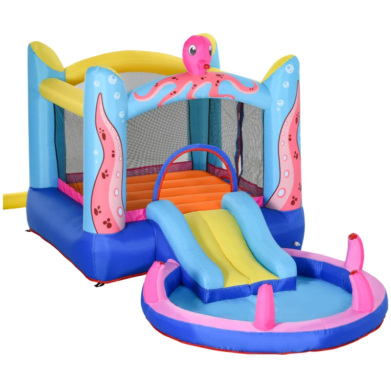 Outsunny Bouncy Castle Inflatable Trampoline Slide Pool Octopus Design