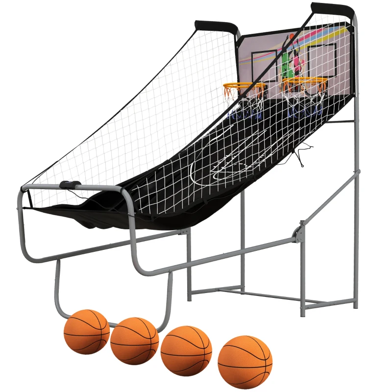 Foldable Double Shot Basketball Arcade Game with 8 Modes