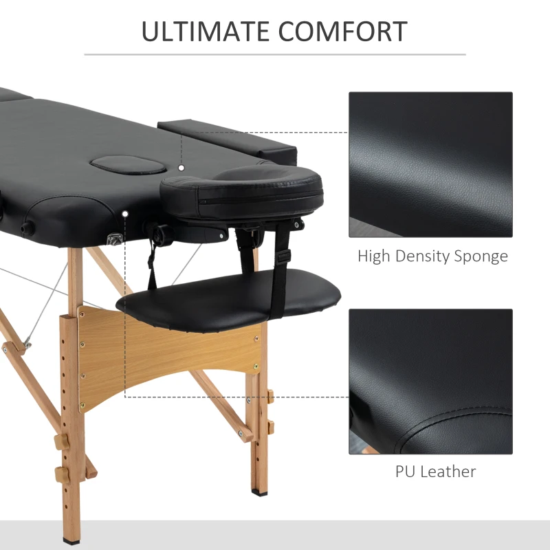 Black Portable Massage Beauty Bed